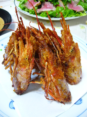 赤海老の頭のから揚げ:レオン亭