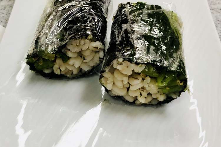 広島菜のおにぎらず レシピ 作り方 By クックmyaqca クックパッド