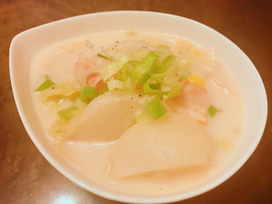 白菜と蕪のミルク味噌スープの画像