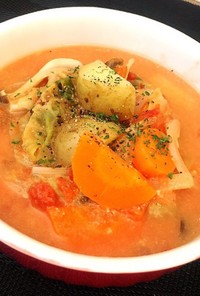 【簡単】野菜たっぷりトマトミルクスープ