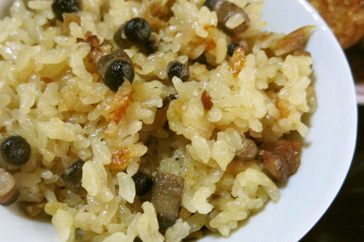 ちびマル しいたけ 入り炊き込みご飯 レシピ 作り方 By 福島県 クックパッド