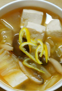 柚子香る❀白菜ときのこ 豆腐の柚子味噌煮
