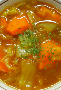 簡単♬白菜と玉ねぎと人参のカレースープ♡