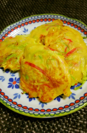 カニカマとキャベツのもちもち焼き