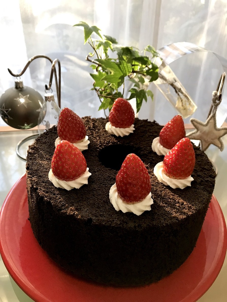 クリスマスブラックシフォンケーキの画像