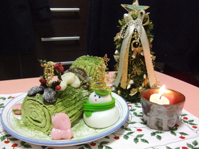 クリスマス♪抹茶のブッシュ・ド・ノエル☆