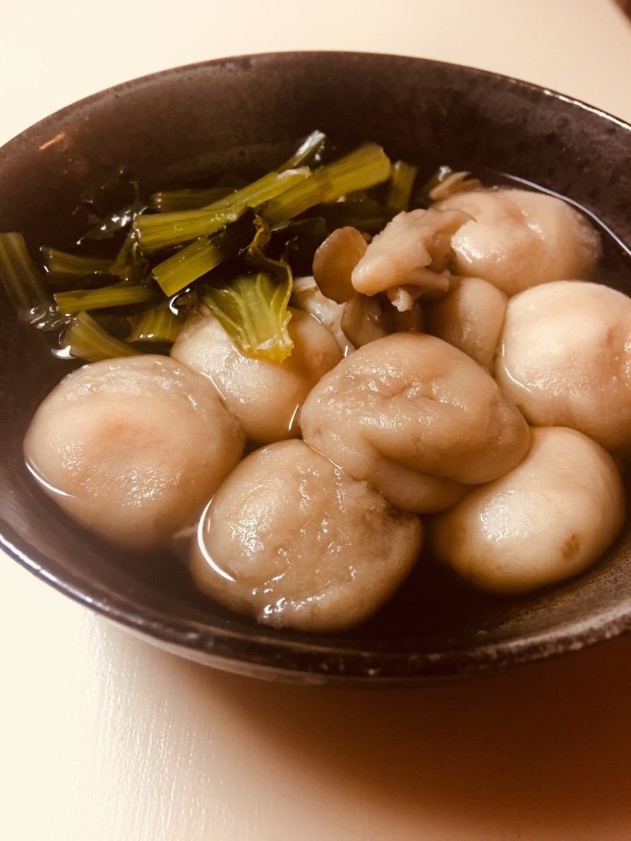 もち麩と小松菜の煮物の画像