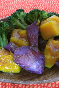 紫芋・かぼちゃ・ブロッコリーの温サラダ