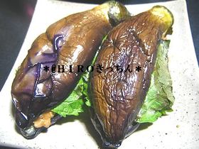 茄子の肉味噌挟み