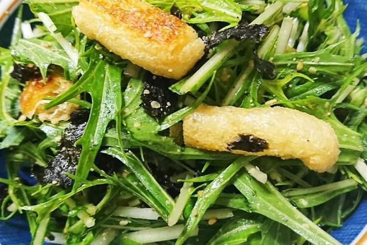 水菜と油揚げのゴマ海苔サラダ レシピ 作り方 By Noahco クックパッド 簡単おいしいみんなのレシピが353万品