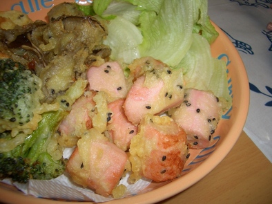 簡単おいしい栄養満点お魚ソーセージ天ぷらの写真