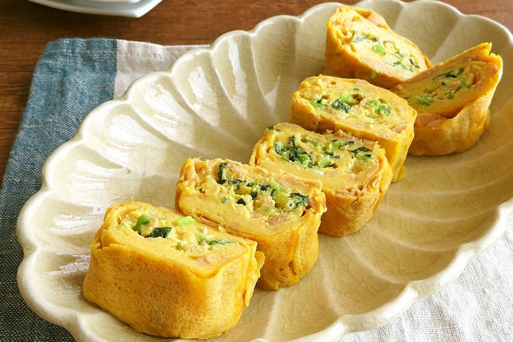 具沢山 小松菜とツナの卵焼き お弁当に レシピ 作り方 By Kaana57 クックパッド