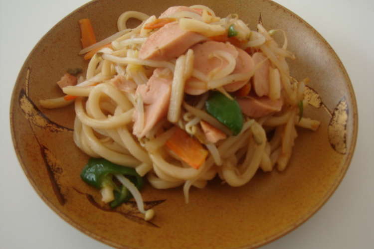 おさかなソーセージde焼うどん レシピ 作り方 By ここひめ クックパッド