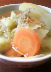たっぷり生姜☆鶏と野菜の中華風スープ