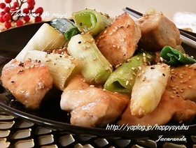 鶏胸肉&ネギ☆甘辛照り焼き