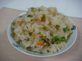 餅と野菜の具だくさんごはん、七草ずし