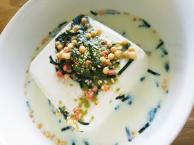 5分。ダイエット豆乳豆腐茶漬け