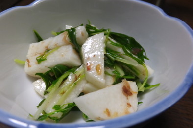 水菜と長芋のおかか和えの写真