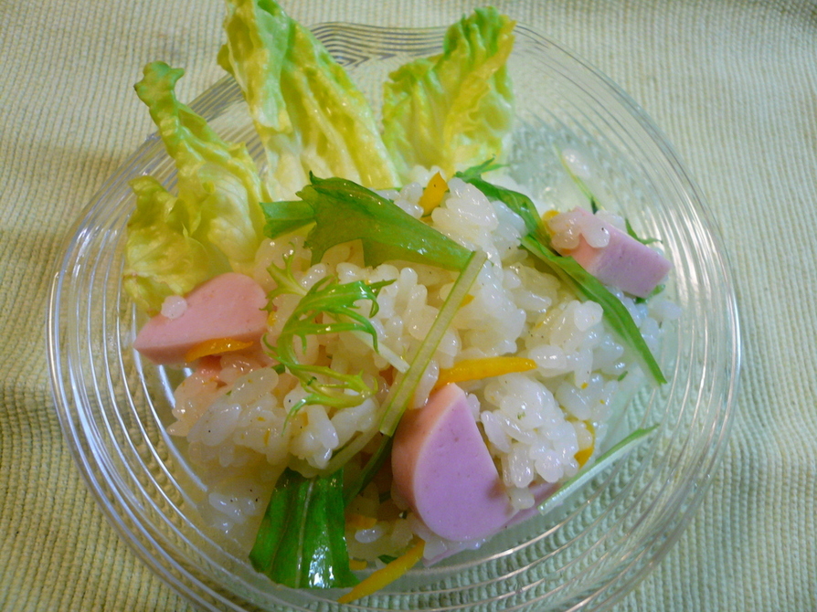 柚子の香り☆ソーセージの和風ライスサラダの画像