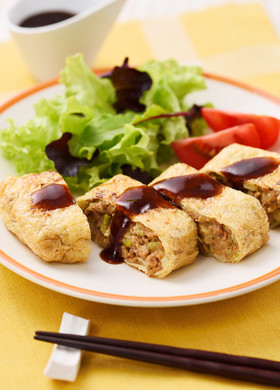 大豆のお肉で!油揚げメンチカツ