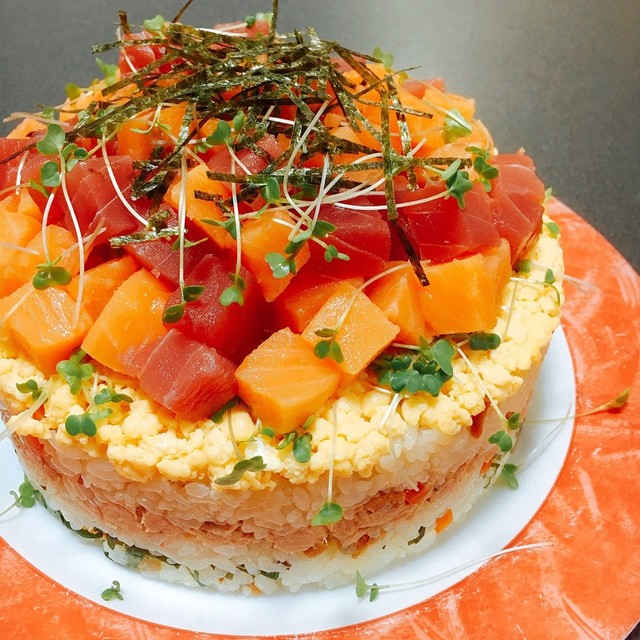 簡単 ちらし寿司ケーキ 子供の日 誕生日 レシピ 作り方 By 主夫のれしぴ クックパッド 簡単おいしいみんなのレシピが350万品