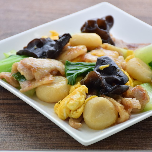 くわいの水煮入り豚肉と卵の炒め物 レシピ 作り方 By 丸松物産 クックパッド 簡単おいしいみんなのレシピが359万品