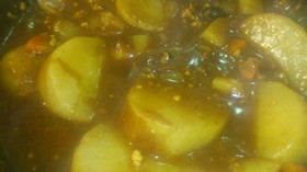輪切り大根ミンチカレー