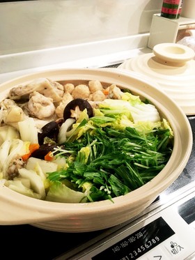 鶏がらスープの素で☆即席水炊き