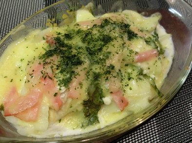 里芋と長芋のベーコン・チーズ焼きの写真