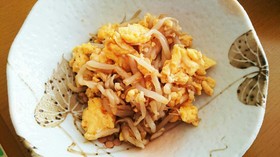 簡単!焼肉のタレでもやし卵炒め