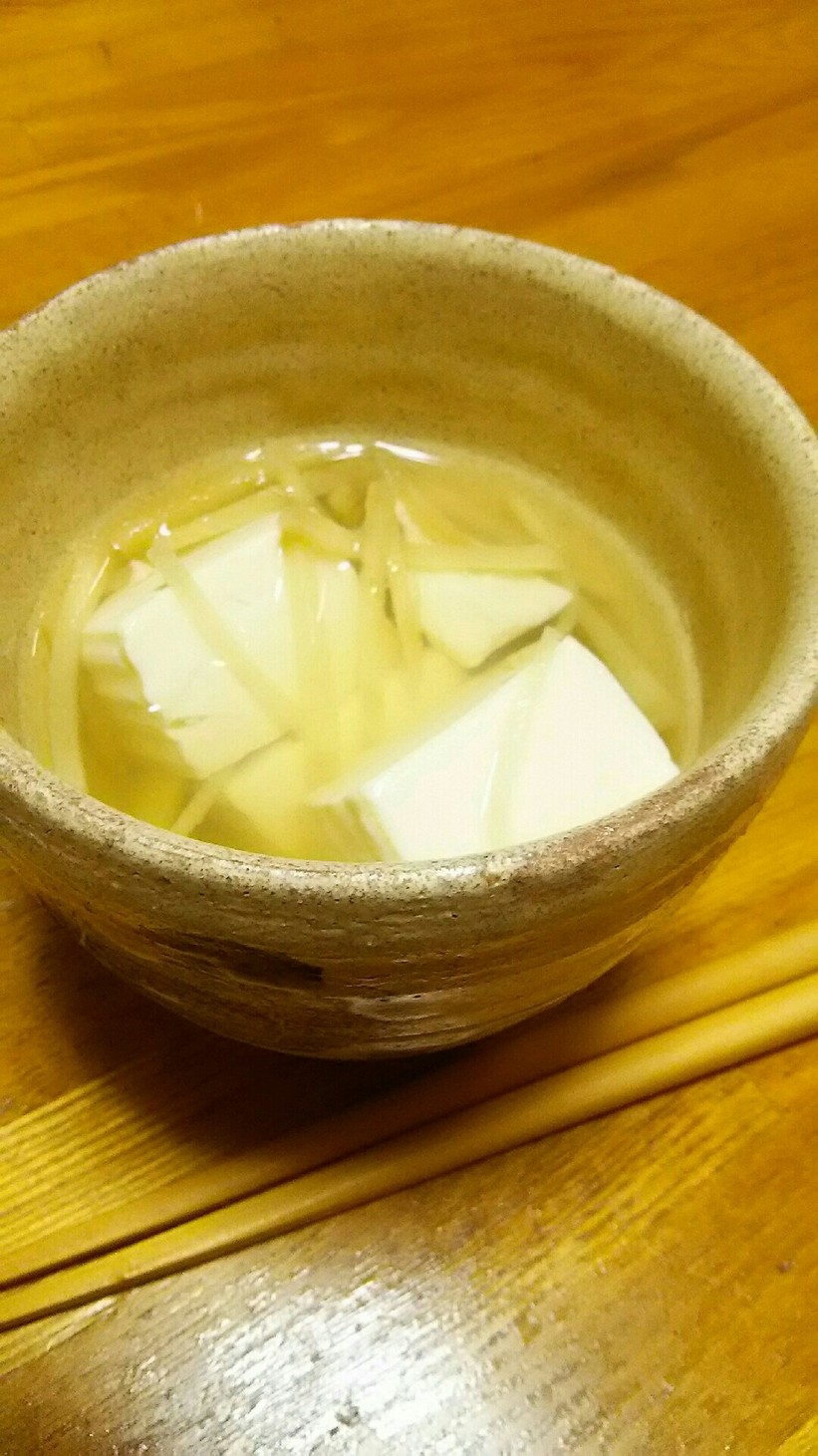 寒い冬もポカポカ♪豆腐と生姜の和スープ♡の画像