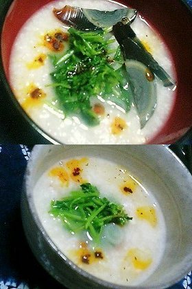 お正月気分のままのお粥