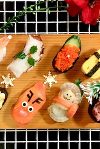簡単 クリスマス☆握り寿司