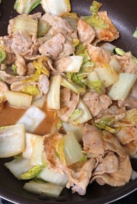 白菜と豚肉のピリ辛味噌炒め
