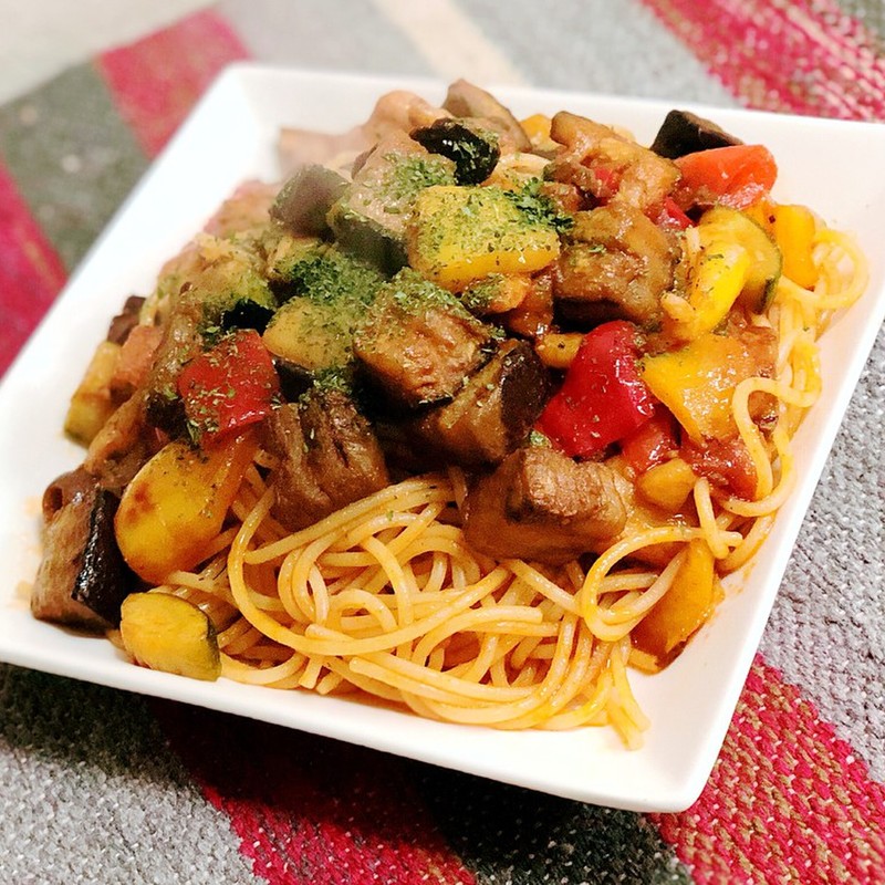 クミン入りグリル野菜パスタのレシピ