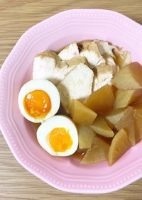 めちゃウマ♡和風蒸し鶏with卵＆大根