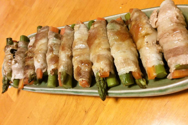 ジャム醤油ソースでアスパラ人参の肉巻き レシピ 作り方 By ミシャコ クックパッド 簡単おいしいみんなのレシピが354万品