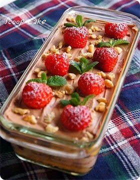 重ねて簡単チョコクリームのスコップケーキ
