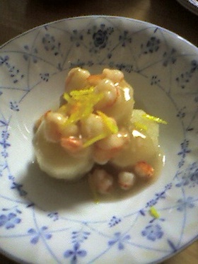 長芋の含め煮えびあんかけ