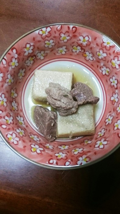 高野豆腐と牛ステーキ肉の含め煮の写真