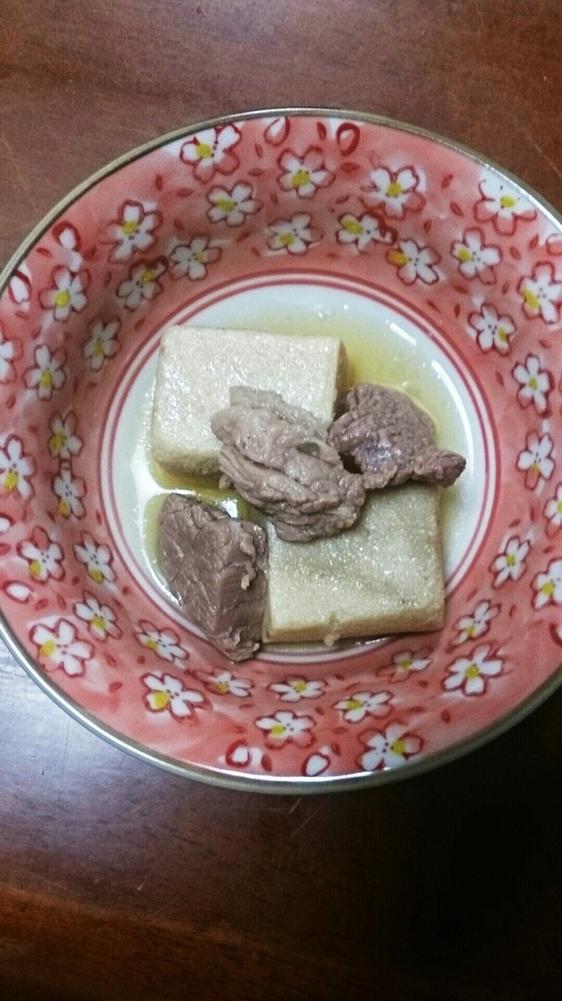 高野豆腐と牛ステーキ肉の含め煮の画像