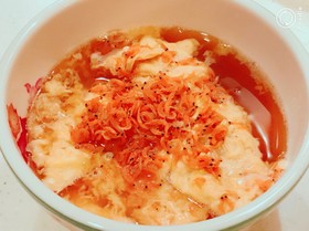 干しエビたっぷりの、玉子スープごはん!