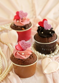 バレンタイン♡モカショコラのカップケーキ
