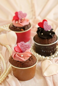バレンタイン♡モカショコラのカップケーキ