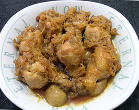 圧力鍋 de 鶏手羽元の酢じょうゆ煮