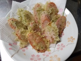 カリっと魚肉ソーセージの磯部揚げ