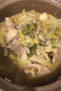 豚バラと白菜のワサビ鍋