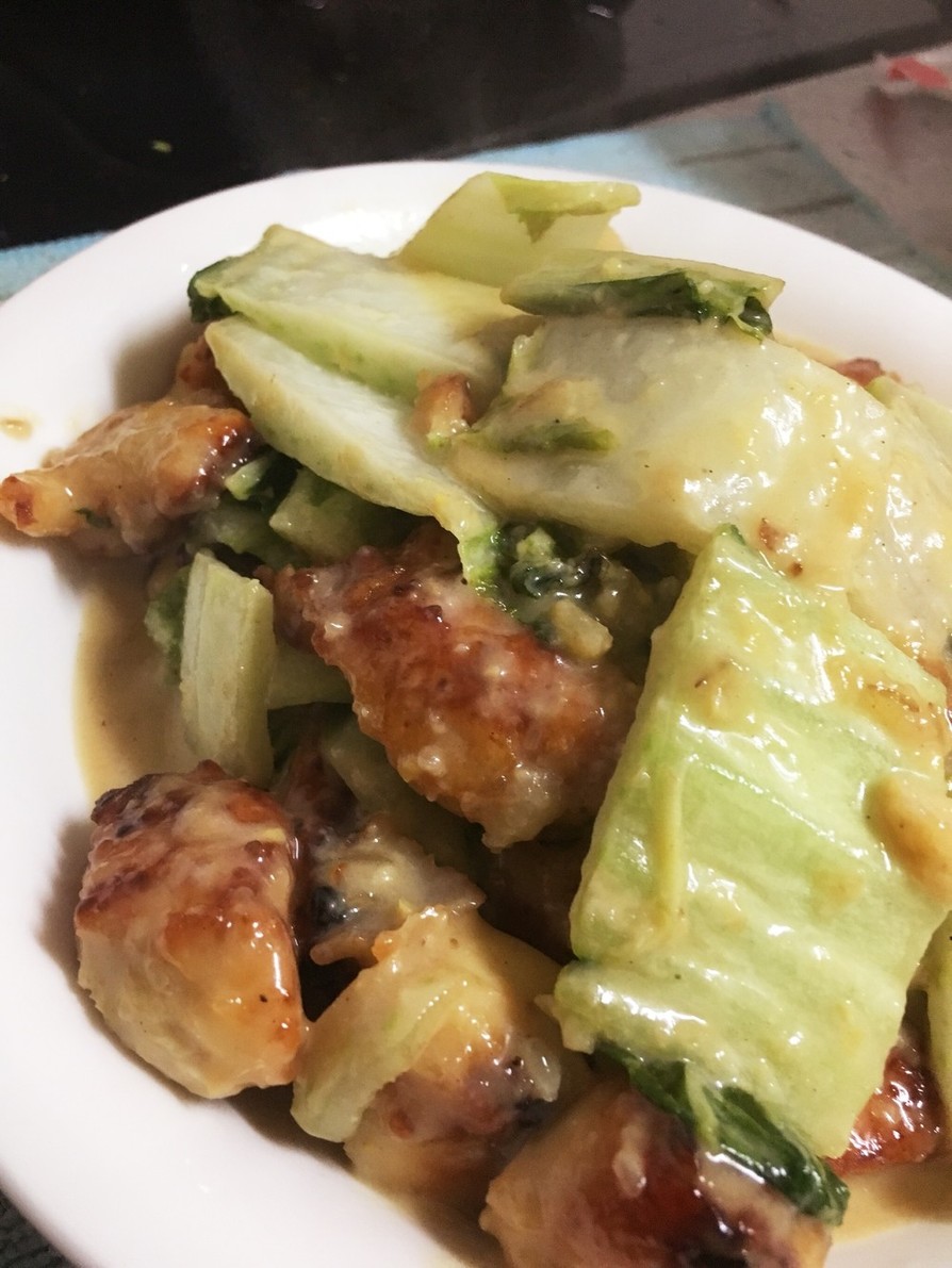 カリッと鶏胸肉と白菜の味噌マヨ甘タレ☆の画像