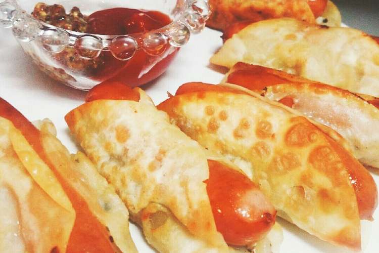 これ何 餃子の皮でウインナードッグ レシピ 作り方 By Curisupin クックパッド 簡単おいしいみんなのレシピが350万品