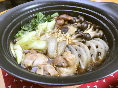 美人レシピ・根菜とキノコの鶏すき焼きの写真